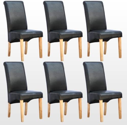 Black faux leather chairs