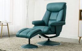 Best Faux Leather Swivel Recliner Armchair with Stool For Comfort Sitting