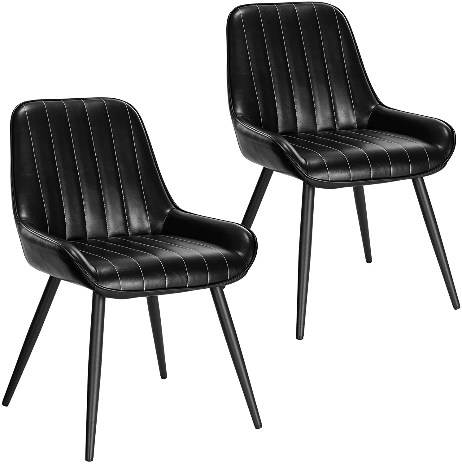 Black faux leather kitchen chairs