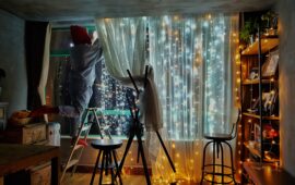 How To Hang Curtain Lights With Supplies You Already Own